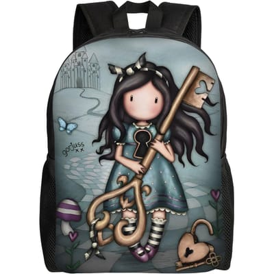 S-Santoro G-Gorjuss Rugzak voor Mannen Vrouwen Coole Student Zakelijke Dagrugzak Schattige Poppen Speelgoed Laptop Computer Schoudertas Cadeau gray