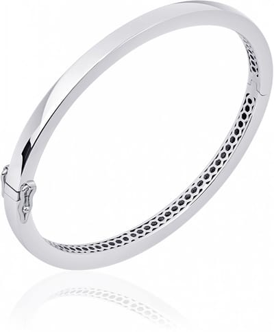Gisser Jewels - Armband - Bangle Vlak Gepolijst - 4mm Breed - Maat 60 - Gerhodineerd Zilver 925 - SBB4-60 - Sieraad - Dames - 925 Zilver