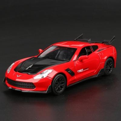 1:32 Corvette Z06 Legering Sportwagen Model Diecasts Metaal Speelgoed Voertuigen Auto Model Simulatie Geluid Licht Collectie Kinderspeelgoed Cadeau gray