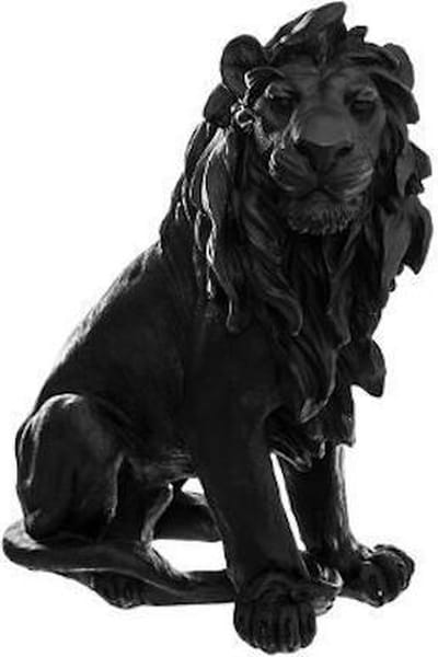 Leeuw BEELD LEEUW ZWART HOOGTE 31 CM Decoratief beeld Lion Zwart – Leeuw