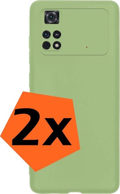 Hoes - 2 Stuks - Geschikt voor Xiaomi Poco X4 Pro 5G - Sterk & Shockproof - Case Siliconen - Back Cover - Telefoon Hoes - Groen