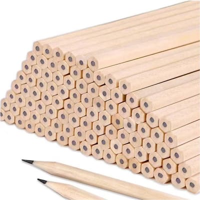 Verpakking van 50 zeshoekige HB-potloden, gemaakt van massief HB-hout, geschikt voor kinderen, studenten, docenten, kantoren, scholen, tekenen en schrijven. 17 x 0,7 cm (50 stuks)