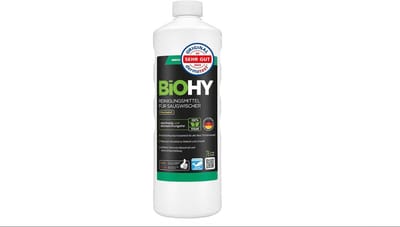 BiOHY Reinigingsmiddel voor Stofzuigers 1 Liter - 1:200 Concentraat - Vloeibaar - Voor Natte Stofzuigers, Tegels, PVC, Parket, Laminaat & Tapijt - Laag Schuimend - Vegan - Made in Germany