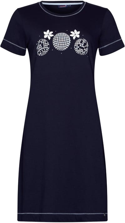 Dames Nachthemd Rebelle - Dancing Queen - Bio Katoen - Blauw - Maat 36