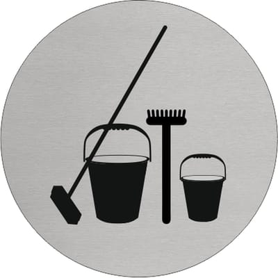 CombiCraft Aluminium deurbordje 'Werkkast' pictogram Ø75 mm met 3M-tape
