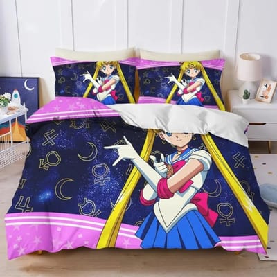 Nieuwe Sailor Moon Beddengoed Collectieese Anime Sailor Moon Beddengoed CollectieMooi Meisje Dekbedovertrek Leuke Print Dekbed Huis EU single(135x200cm)