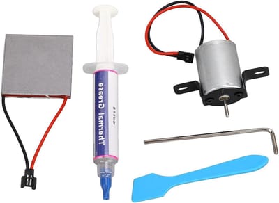 Thermoelectric Generator Motor - Stroomopwekker Set - Haard Ventilator Reparatie - Zelfvoorzienend - 19D x 14W x 5H cm - Zilver