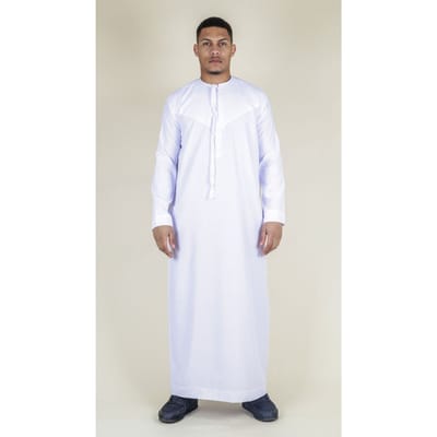 Heren witte Thobe Emirati Islamitische Jubba Robe Eid Tassel Regular Fit