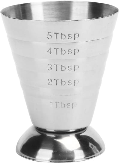JHUBERS- Jigger 75ml - Roestvrij Stalen Maatbeker - Multifunctionele Cocktail Jigger - Capaciteitsschaal - Geschikt voor Bar/Restaurant