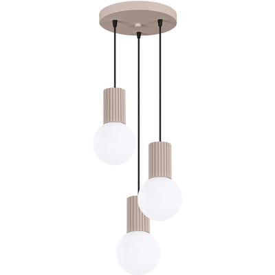 Sollux Lighting Hanglamp Halo - G9 - taupe - aluminium/glas - 25x25x125cm