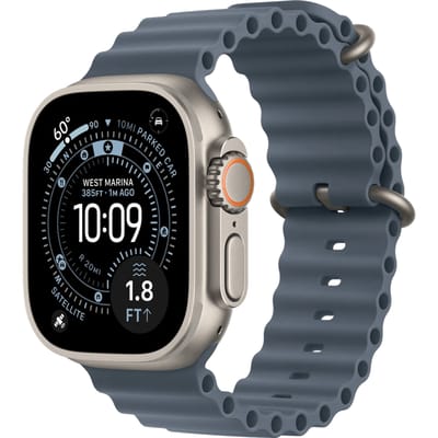 Apple Watch Ultra 3 Cellular 49mm Natural Titanium Case with Anchor Blue Ocean Band