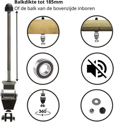 Schommelhaak RVS Openbaar Premium M12 (200mm) (1 stuk)