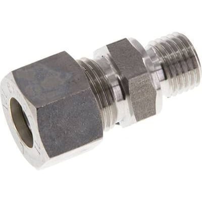 M14x1.5 Buitendraad x 12L RVS Rechte Knelfitting 315 Bar DIN 2353 - FL2S-MO-ST-M14-12-L