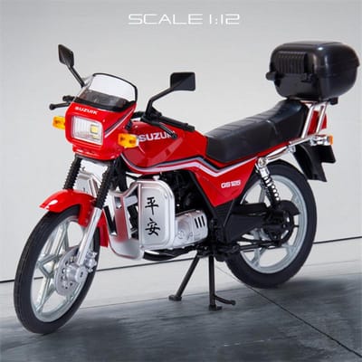 1:12 Suzuki Gs125 Legering Retro Motorfiets Model Diecast Metaal Klassiek Straatmotorfiets Model Geluid Licht Simulatie Kinder Speelgoed Cadeau red