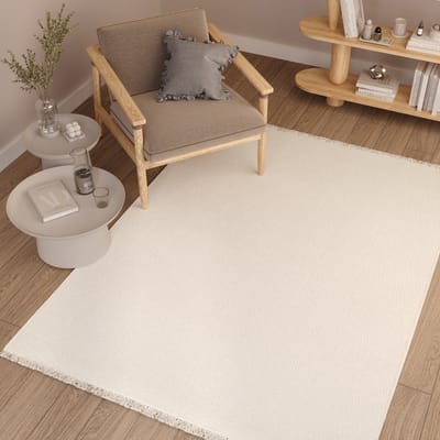 Tapiso Agra Vloerkleed Beige Wit Hoogpolig Shaggy Zacht Tapijt Maat- 80x150