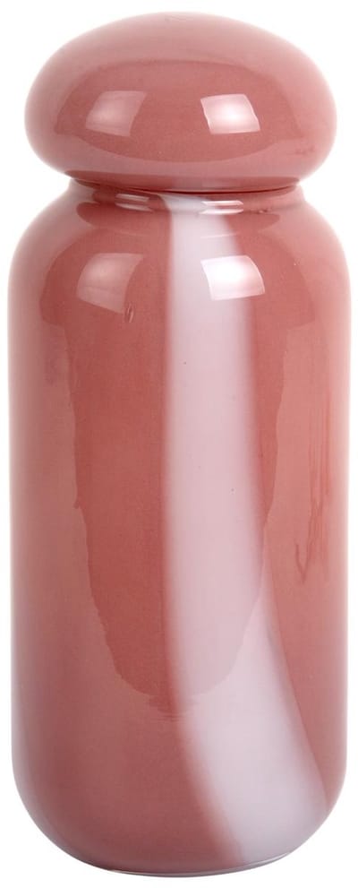 Present Time Vaas Dulce Raya - Oudroze - Ø10cm - Glas - Scandinavisch - Bloemenvaas - Woondecoratie - Decoratieve vaas voor woonkamer of slaapkamer