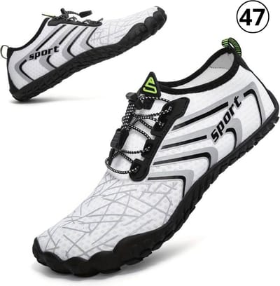 Bovista Waterschoenen Voor Kinderen & Volwassenen - Aqua Shoes - Aquaschoenen - Afzwemschoenen - Zwemles Schoenen - Wit - Maat 47