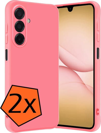 Hoes - 2 Stuks - Geschikt voor Samsung Galaxy A17 - Sterk & Shockproof - Case Siliconen - Back Cover - Telefoon Hoes - Lichtroze