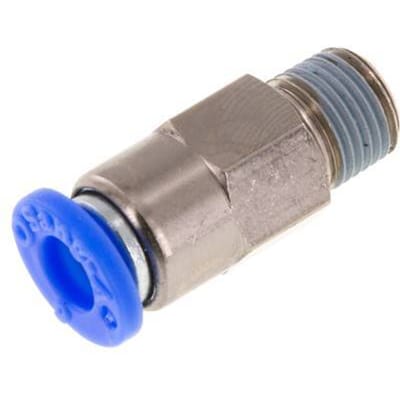 6mm & R1/8'' Zelfsluitende Insteekkoppeling Vernikkeld Messing/PBT Buitendraad 0-10 bar [2 Stuks]