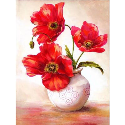 Peinture Diamant 5D Broderie Artisanat Broderie Diamant Point de Croix Fleur Mosaïque Cadeau Diamant 20X30CM red