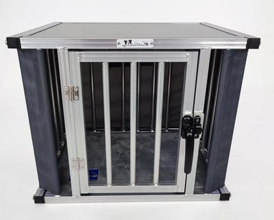 Hondenkooi Aluminium - Dogbox Kooi - Veilig Huisdier - Verticale Staven - 43x58x48 cm - Aluminium