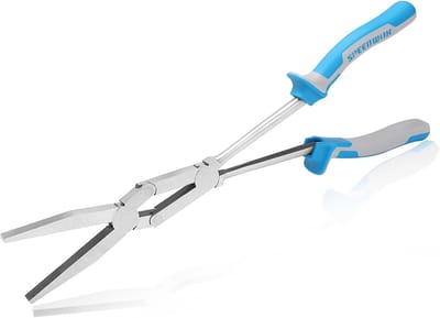 Dubbelgewricht platte neus tang - 33 cm, extra lang bereik, en samengestelde actie
