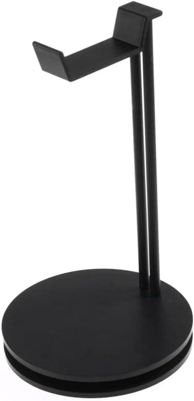 Koptelefoon Standaard - Oortelefoon Houder - Bureau Organisatie - Stevige Aluminium Basis - 26 cm Hoog - Zwart