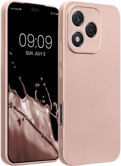 kwmobile metallic telefoonhoesje van TPU - geschikt voor HONOR 400 Lite - Flexible case voor smartphone - In metallic roségoud