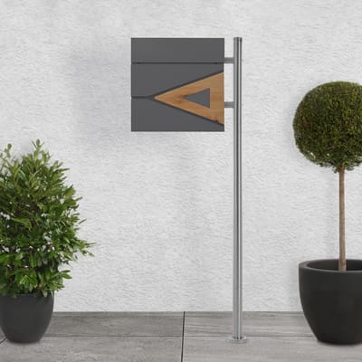 Vrijstaande Brievenbus met Krantenvak en RVS Standaard 120 cm