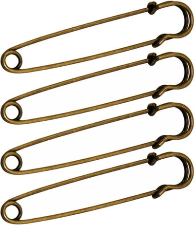 Sierspeld - Sjaalspeld - Classic - 75mm - Brons - 4 Stuks