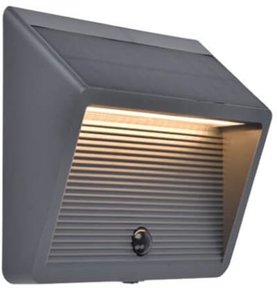 Lutec Solar Buitenwandlamp Linko - Antraciet - Warm Wit - Met Sensor