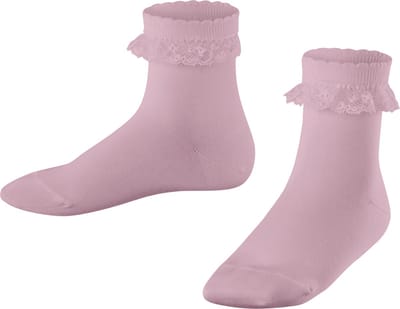 FALKE Romantic Lace eenkleurig katoen sokken kinderen roze - maat 23-26