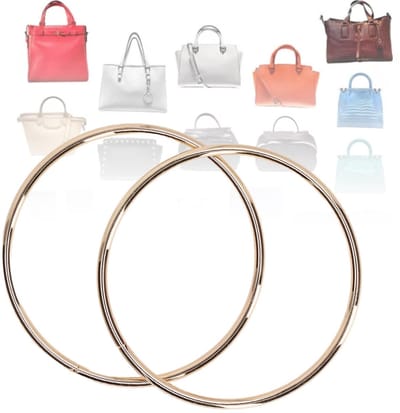Dailygoods- Handtashandvatten Glanzend - Ronde Handgrepen - IJzermateriaal - Duurzaam - DIY-Oornamenten - Geschikt voor Handtassen