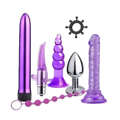 Bovista Buttplug Set - Sex Toys voor Koppels - Mannen - Vrouwen - Anaal - 7 Delige Set - Paars