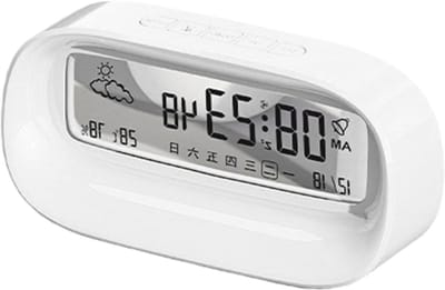 Digitale Wekker - Wekkerradio Slaapkamer - Ochtend Routine - Geleidelijke Melodie - 10x10 mm - Parelmoer Wit