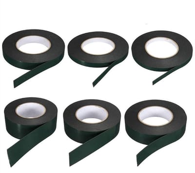 Dubbelzijdige Schuimtape 6 Stuks - Waterdichte Montage Tape voor Auto, Platen en Trim, Zwart (1mm x 12mm x 10m)