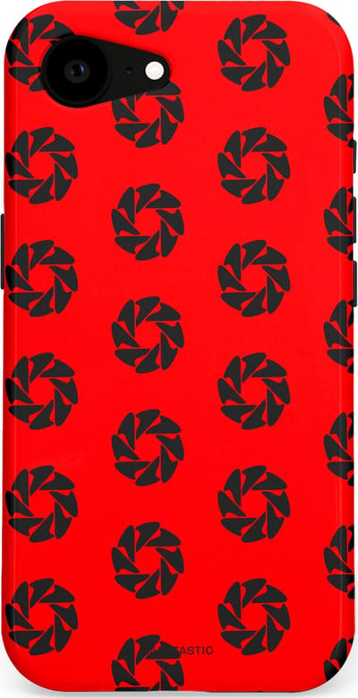 Casetastic hoesje geschikt voor Apple iPhone 16e / Apple iPhone 17e - MagSafe - Dubbellaagse bescherming - Zwarte Sterren op Rood - Fashion Case - Rood Zwart