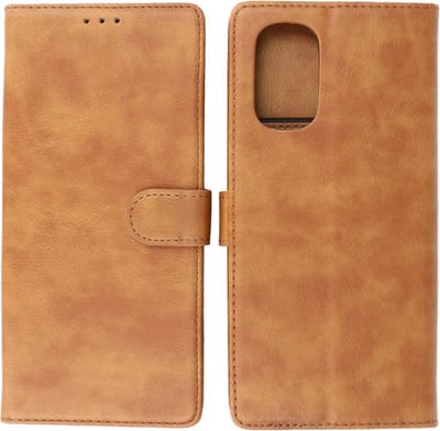 Motorola Moto G51 5G Hoesje - Book Case Telefoonhoesje - Kaarthouder Portemonnee Hoesje - Wallet Cases - Bruin