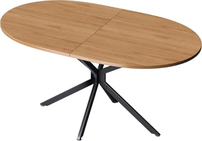 Eettafel - Keukentafel - Gezellig dineren - MDF blad metalen poten - 120x80 cm - Natuurlijk hout