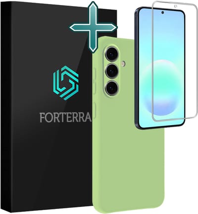 Hoesje Met Screenprotector - Geschikt voor Samsung Galaxy A57 - Sterk & Shockproof - Telefoon Hoes - Back Cover - Siliconen Case - Groen