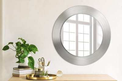 Coloray Bedrukte Spiegel - Imitatiemetaal Spiegel Met Bedrukte Lijst - 50 cm - Zilver Bedrukte Spiegel - Spiegel Met Bedrukte Lijst - Spiegel Met Decoratie - Spiegel Lijst Met Print