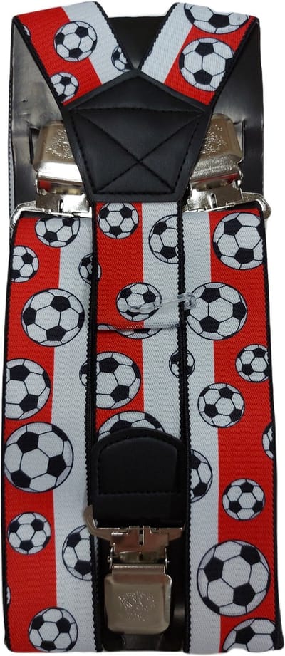 Bretels | Kleur: Voetbal Motief | Bretels Heren Volwassenen | Stevige Clips | Sterke Clips | Brede Clips | One Size Fits All