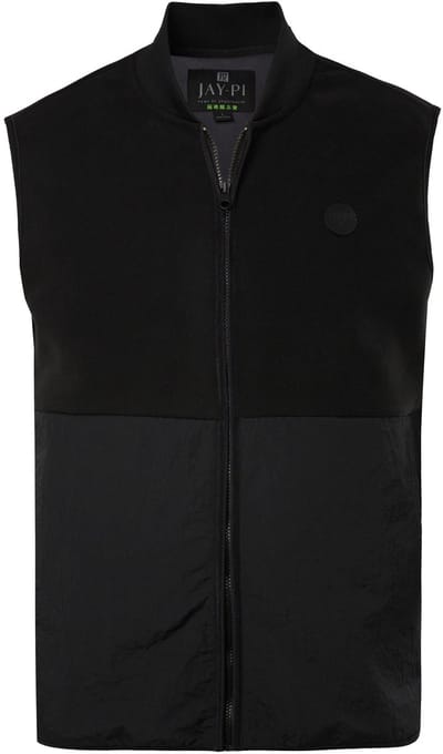 JAY-PI - Heren - Fleece vest golf collegekraag - Zwart - Maat 6XL