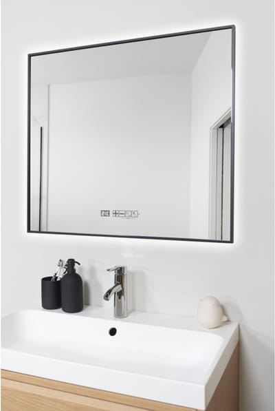 Eurom Sani 400 Mirror Infraroodpaneel met spiegel - 80x70cm - LED verlichting - WiFi - 400 watt - mat zwart