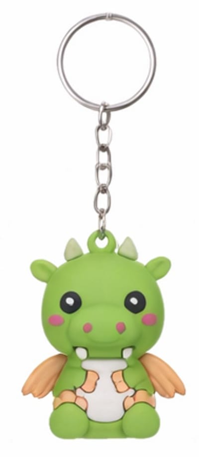 Kawaii Kuties 3D Keychain – Groene Draak Dino – Collectible Dinosaur Keychain 6 cm – Stoer Cadeau