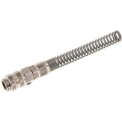 Vernikkeld Messing DN 5 Luchtkoppeling Snelkoppeling 6x8 mm Push-On Buigbescherming Double Shut-Off - CLS5-NPS-BN-SV-6