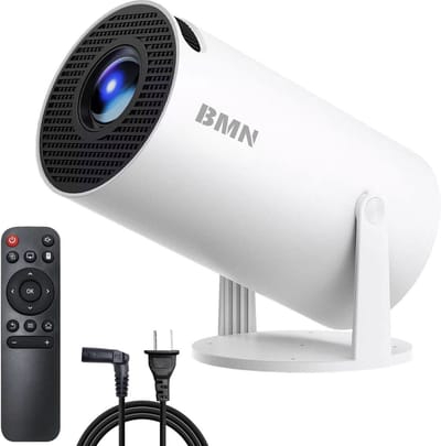 BMN® Premium Mini Beamer 2026 Editie - Smart Projector - Geschikt voor IOS en Android - WiFi 6 & Bluetooth 5.4 - Android 13.0 - Draagbaar - Thuisbioscoop - Wit