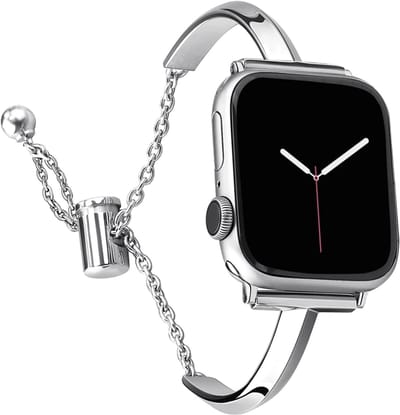 Stravo Sieraden Horlogeband met Kettingsluiting – Geschikt voor Apple Watch 42mm (Series 11/10), 41mm (Series 9/8/7), 40mm (Series 6/5/4, SE 3/2/1), 38mm (Series 3/2/1) – Dunne Metalen Armband – Zilver