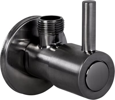 Differnz Hoekstopkraan Gun Metal - Met Rozet - Toiletkraan