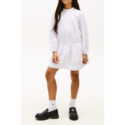 Tommy Hilfiger Girls Broderie Anglaise Shirt Dress White Größe: 7 | Kleider Outlet | kids | Weiß
